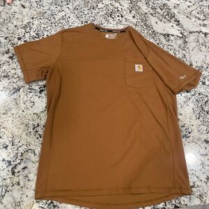 Carhartt Men's Tan/Brown Short Sleeve Pocket Tee RELAXED FIT